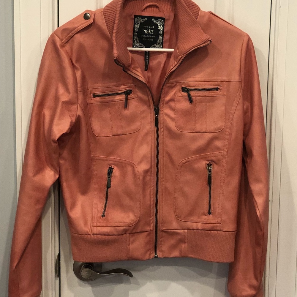 Yoki Pink Moto Leather Jacket